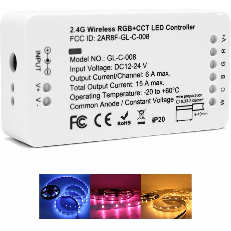 Image of Centralina controllo luci led rgb cct 2.4G wireless controller strisce GL-C-008