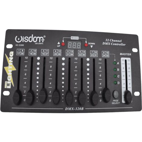 Centralina Portatile DMX512 32 Canali Per Teste Mobili con Batteria interna 9V e alimentatore WISDOM LINE PRO