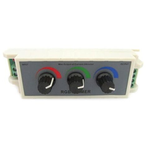 Centralina RGB Led Dimmer PWM Controller Modulo Manuale Con Manopole 12V 24V 3X3A Per Strip Led RGB