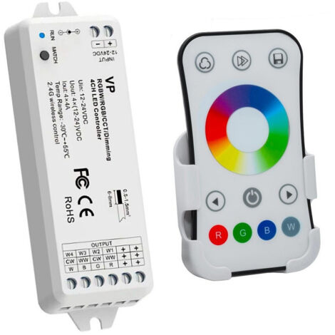 Centraline Vp Controller Rf 15a 4ch Dimmer 288w Strisce Luci Led Telecomando Rgbw