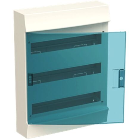 Centralino ABB a parete 54 moduli IP41 porta blue petrol bianco 3 file 41P18X32