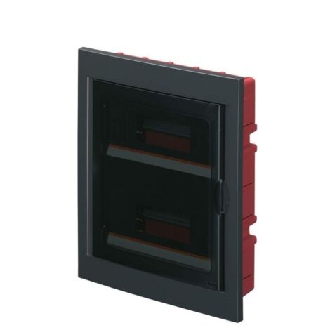 Centralino ad incasso, 24 (2x12) moduli, nero, IP40, sportello in policarbonato fumè - Elettrocanali EC63024N