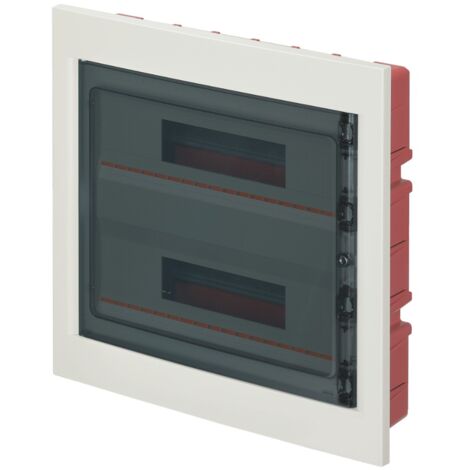 Centralino ad incasso, 36 (2x18) moduli, bianco, IP40, sportello in policarbonato fumè - Elettrocanali EC63036B