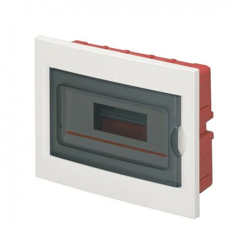 Centralino da incasso 12 moduli portello trasparente abs bianco ip40 elettrocanali ec63012b