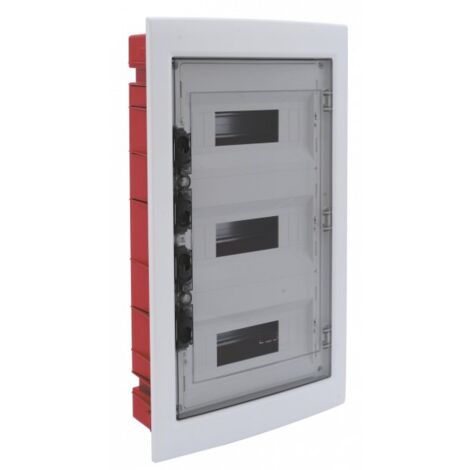 centralino da incasso 36 moduli con portello fumé e telaio estraibile, bianco, 460x500x80 mm, ideale per installazioni elettriche domestiche e professionali