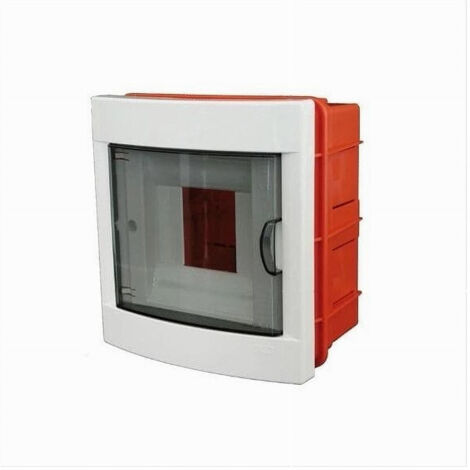 Centralino Da Incasso 4 Moduli Cornice Bianca Portello Fumè 16x17x8cm Ip40 Fg14304
