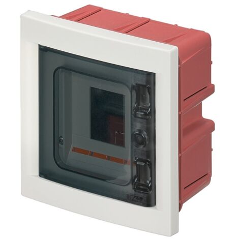 Centralino da incasso 4 moduli portello trasparente abs bianco ip40 elettrocanali ec63004b