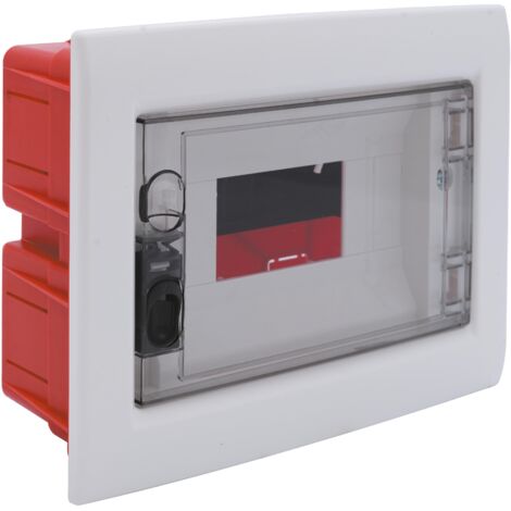 Centralino da incasso 8 moduli con portello fumé e telaio estraibile, bianco, 240x195x80 mm, ideale per installazioni elettriche domestiche e professionali