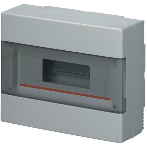 Centralino da parete, 12 moduli, grigio, IP40, sportello reversibile fumè - Elettrocanali EC60012