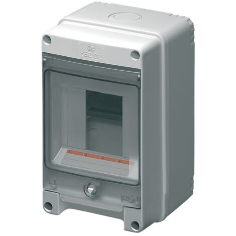 Centralino da parete, 2/4 moduli, grigio, IP65, sportello in policarbonato fumè - Elettrocanali EC62002