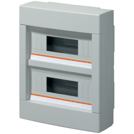 Centralino da parete, 24 (2x12) moduli, con morsettiera 6x10mm, grigio, IP40 - Elettrocanali EC61004E