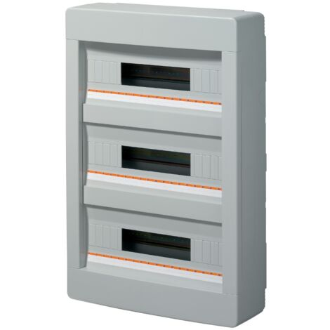 Centralino da parete, 54 (3x18) moduli, grigio, IP40 - Elettrocanali EC61054