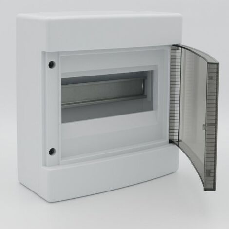 centralino da parete 8 moduli, bianco IP40, 200x180x100 mm, RAL 9016, ideale per installazioni elettriche domestiche e industriali