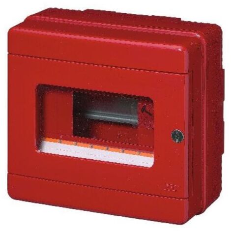 Centralino emergenza 8 moduli ip56 coperchio trasparente colore rosso confezione 1 pezzo elettrocanali ec64008