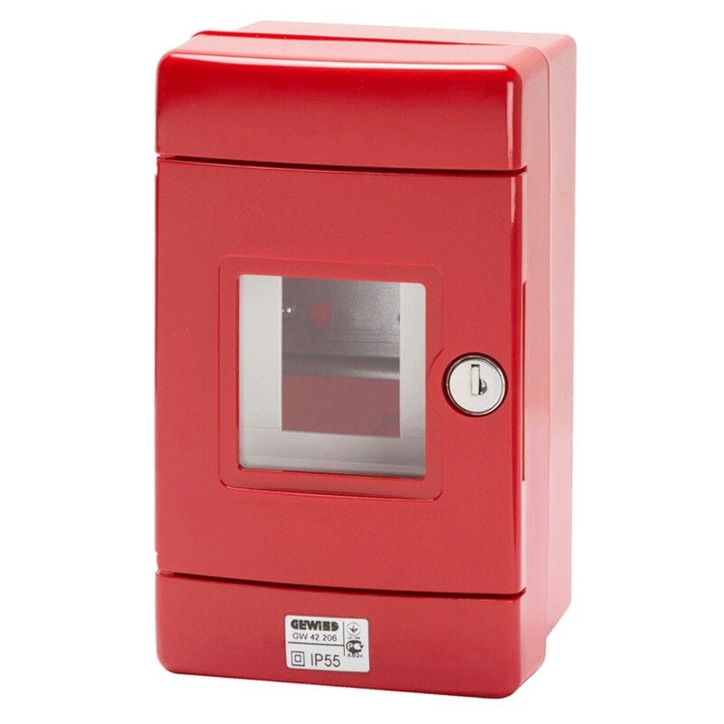Gewiss - Tableau étanche de secours rouge 4 modules EN50022 GW42206