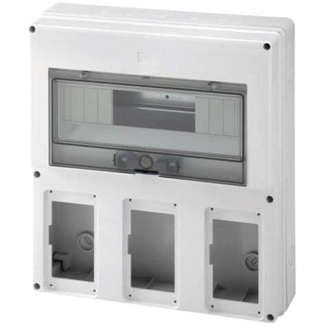 Centralita vacía Gewiss para 3 tomas de corriente con enclavamiento IP55 GW66493