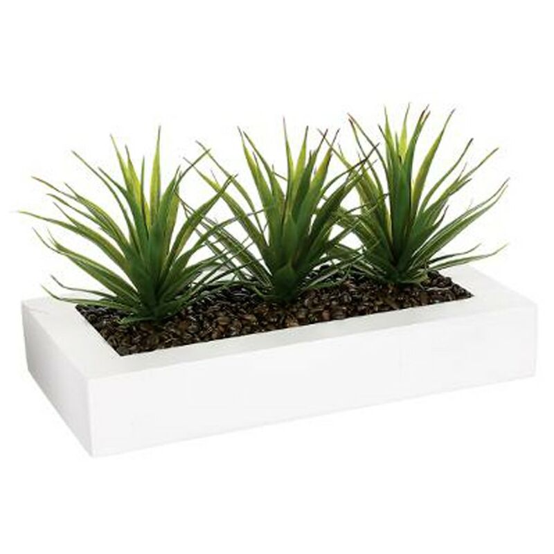 Atmosphera - Centre de Table Aloe Vera Plant 31cm Blanc