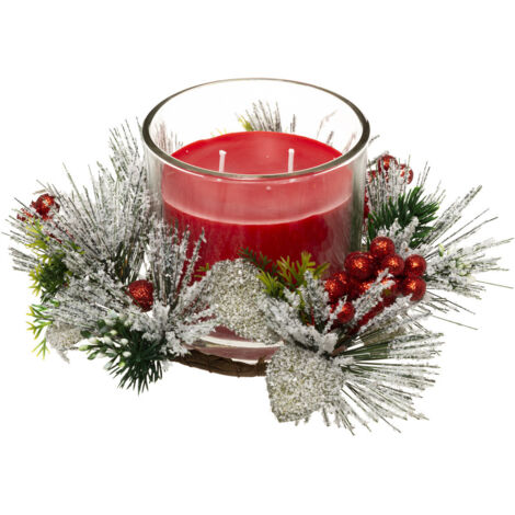 Centre de table Bougie parfumée avec déco de Noël 210 G - Feeric Christmas