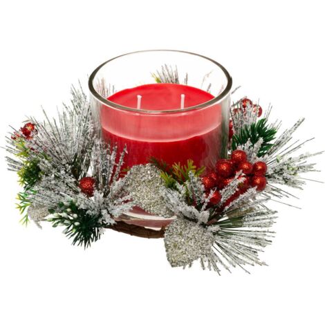 Centre de table Bougie parfumée avec déco de Noël 270 G - Feeric Christmas