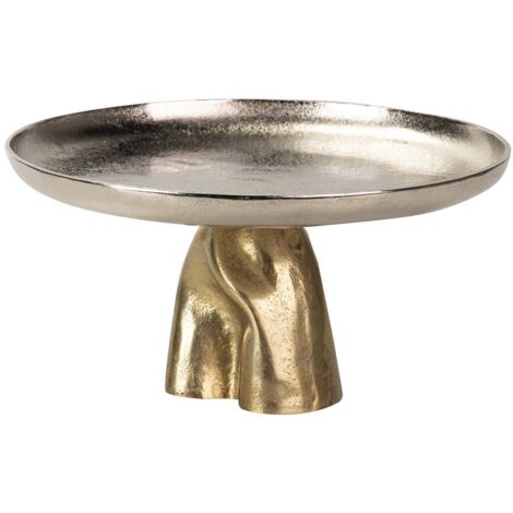Centre de table en aluminium doré et argenté 30 x 30 x 15 cm