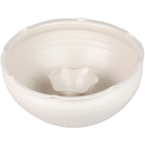 Centre de table en céramique beige Izmir 34 x 34 x 16 cm