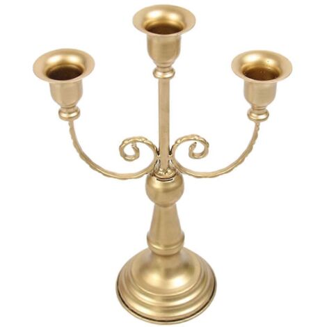 Centre de table en métal avec candélabre - Décoration simple et artisanale pour la maison