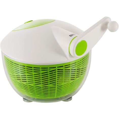 Centrifuga per insalata, 26 cm, bianco/verde, con pulsante di arresto sul coperchio