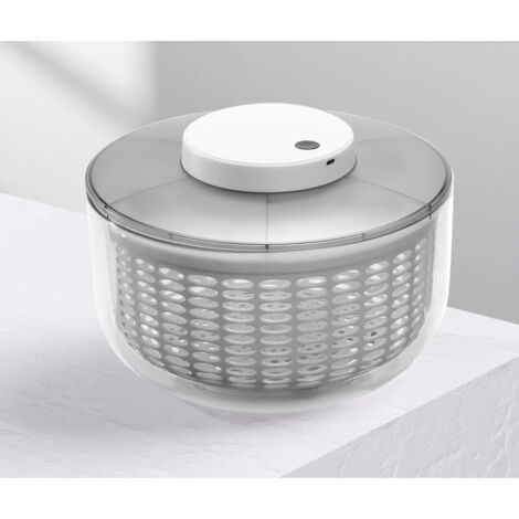 Centrifuga per insalata, 6 litri, grande capacità, elettrica, per lavare la frutta, scolare, scolapasta, ricarica USB, centrifuga per lattuga, detergente con ciotola