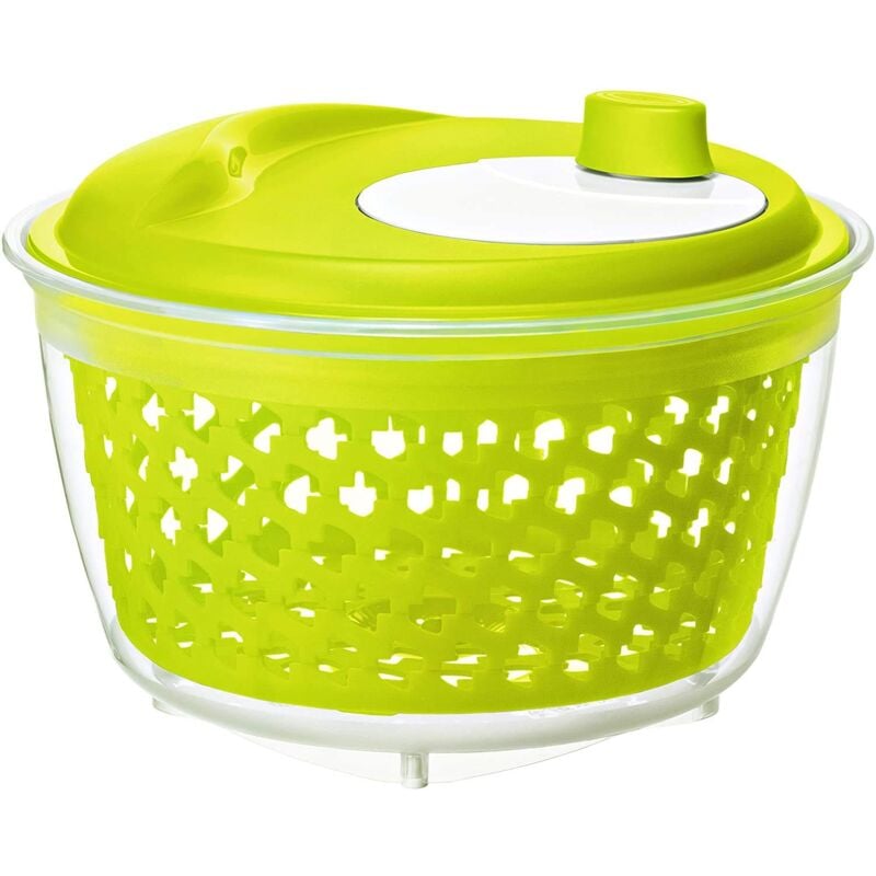 Rotho - Fresh Filatore di Insalata, Plastica (pp) senza bpa, Verde/Trasparente, 4.5 l, 25.0 x 25.0 x 16.5 cm