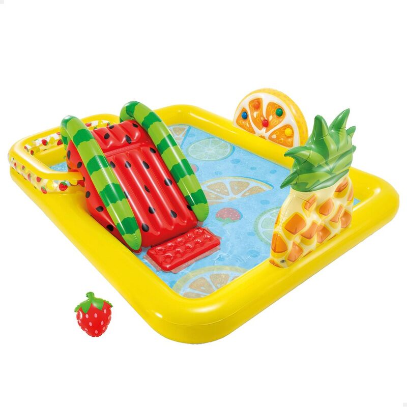 

Centro de juegos intex frutas con tobogán y pulverizador