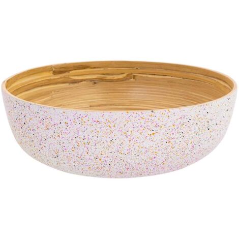 Centro de mesa de bambú beige D30x10h cm