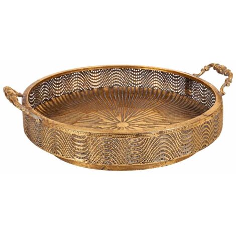 Centro de mesa de metal dorado 38x32.5x10