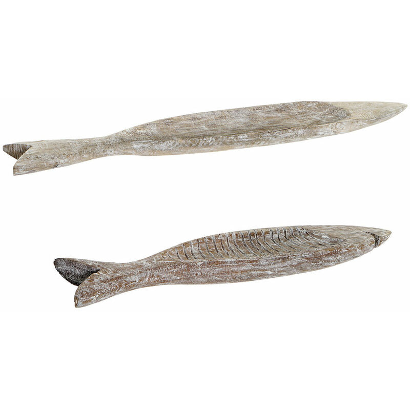 

Centro de Mesa DKD Home Decor Marrón Mediterráneo Madera de mango (2 pcs) (74 x 12 x 4.5 cm)
