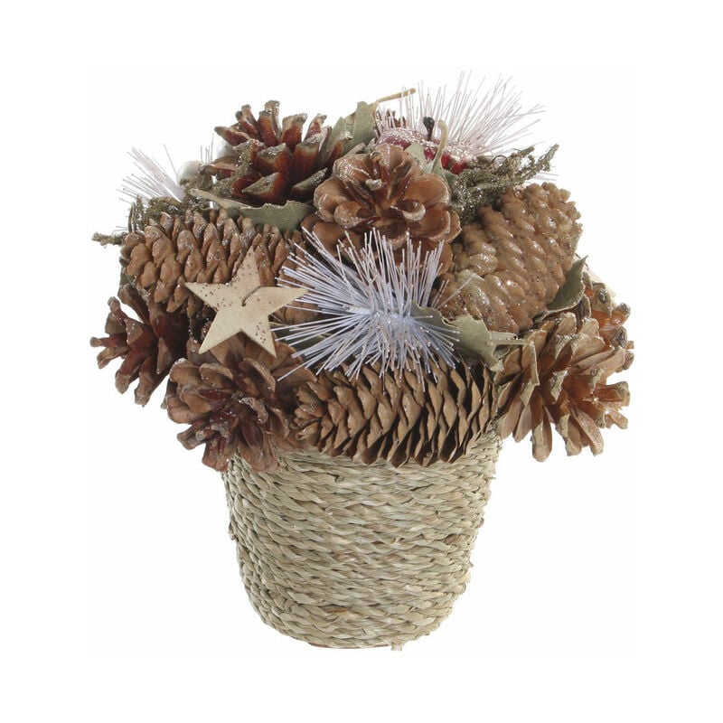

Centro de Mesa DKD Home Decor Navidad Hojas Marrón (18 x 18 x 18 cm)
