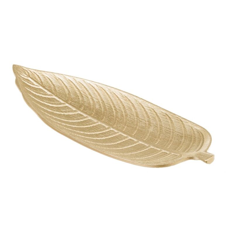 

Centro de mesa hoja exótico dorado de madera MDF de 18x45 cm