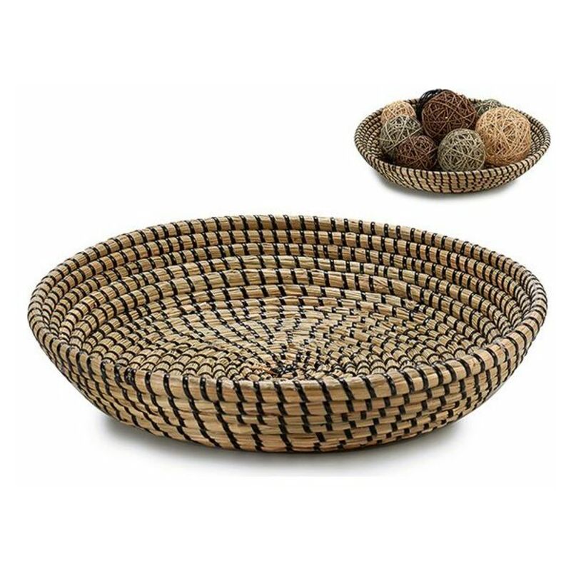 

BHD - Centro de Mesa Trenzado Negro Hierba marina (35,5 x 8 x 35,5 cm)