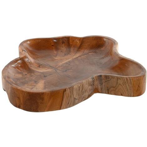 Centro Mesa Teca 40X40X5 Tallada Natural Marron