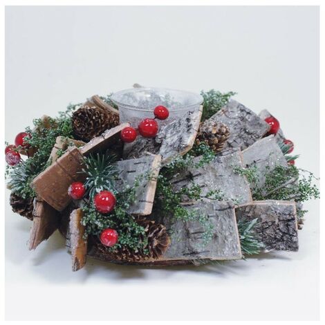 Centro tavola con candela di Natale Regalo addobbi natalizio decorazioni casa CM 17