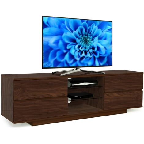 Centurion Supports Avitus Premium High Gloss Walnut with 4-Walnut Drawers & 3-Shelf 32"-65" LED/ OLED / LCD TV Cabinet - FULLY ASSEMBLED