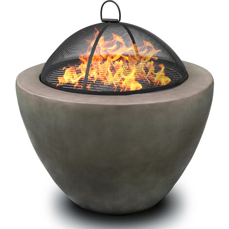 Centurion Supports Fireology DIABLO Dark Grey Contemporary Garden and Patio Heater Fire Pit Brazier and Barbecue - Fully Assembled