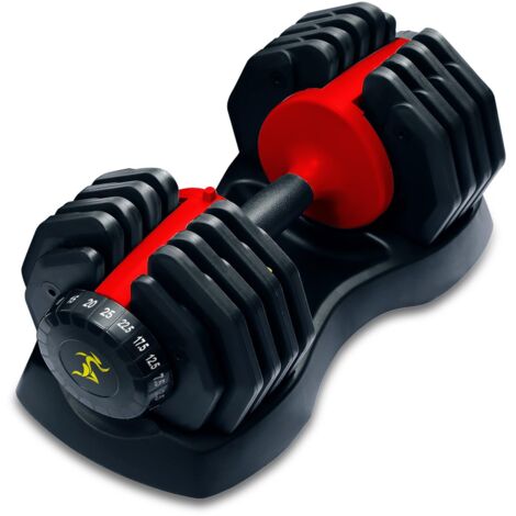 Centurion Supports Urban25 Single Home Fitness Black Red Adjustable Smart Dumbbell from 2.5kg up to 25kg Training Weights