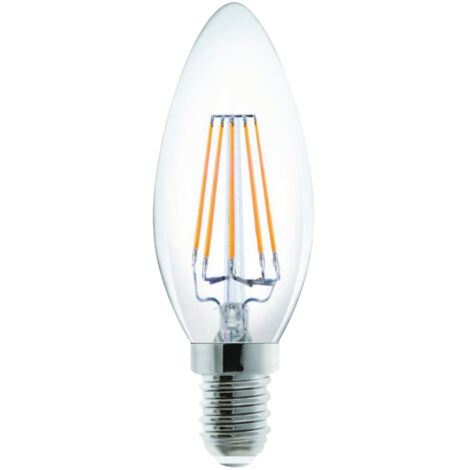 Century lampada filamento led incanto candela trasparente 4w e14 2700k 470lm