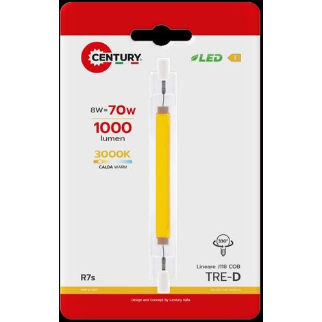 Century Lampadina Led Lineare R7s 8W 118mm 1000lm 3000k