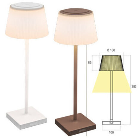 Century Margò lámpara de mesa LED blanca recargable