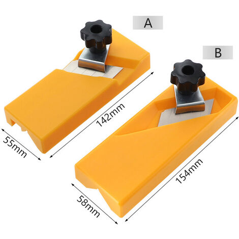 Cepilladora Manual para carpintería, tablero insonorizado, chaflán de plástico, ángulo recto, ángulo plano, cortador de placas de yeso, 2 uds., amarillo