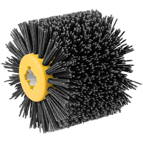 Cepillo abrasivo de nailon de grano 120, 120 x 100 mm, para limpieza, desoxidación, desengrasado y desbarbado, compatible con renovador de exteriores, gris.