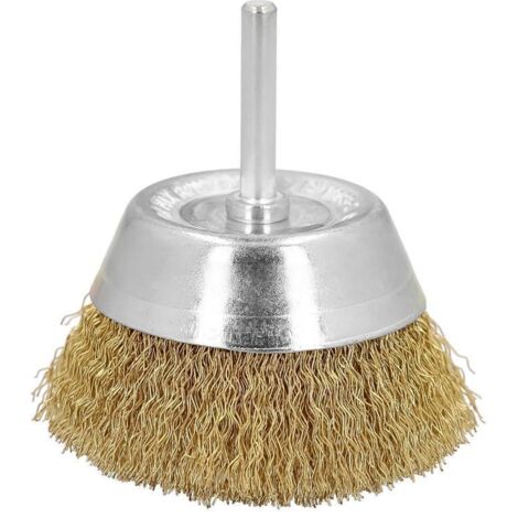 Cepillo Acero Latonado Taza Ø 50 mm. Espiga 1/4"