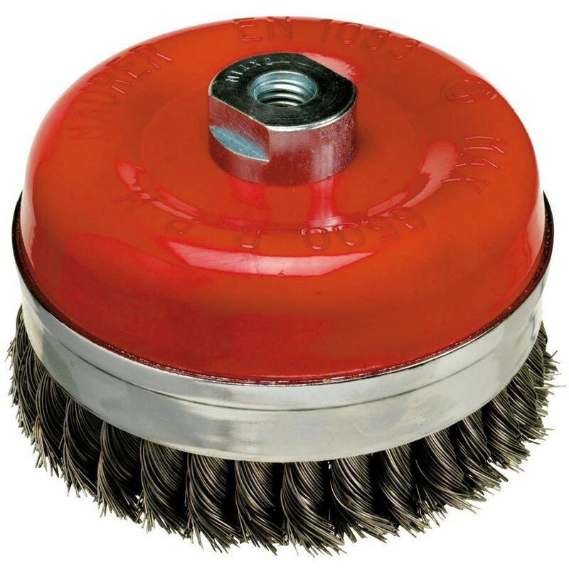 

Cepillo acero m14 trenzado taza 75x0,50 mm.