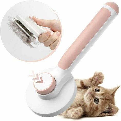 Cepillo autolimpiante de pelos muertos para gatos perros de pelo largo y corto para eliminar eficazmente hasta el 95% de los pelos muertos -Adélala