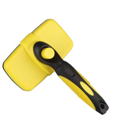 Cepillo autolimpiante para mascotas, negro/amarillo